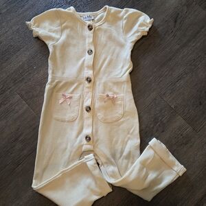 Nicole Miller • Cream Button-Up Baby Jumpsuit